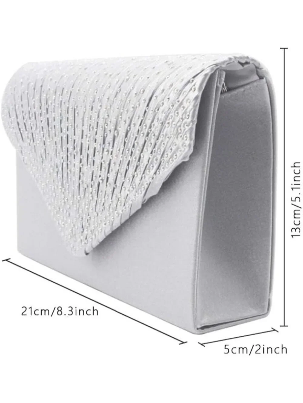〽️ Women’s Silver Clutch Purse Bridal Wedding Party Evening Shoulder Bag